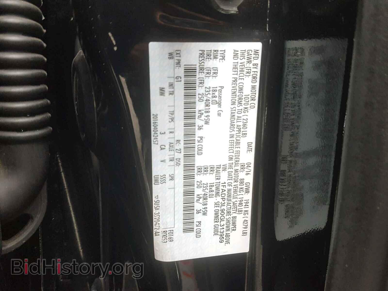 2016 FORD FOCUS - VIN: 1FADP3L90GL313959 - Фото 10