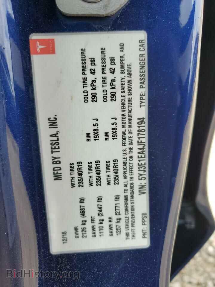 2018 TESLA MODEL 3 - VIN: 5YJ3E1EA4JF178194 - Photo 12