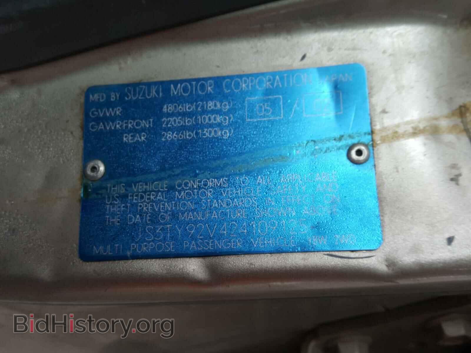 2002 SUZUKI XL7 PLUS - VIN: JS3TY92V424109125 - Фото 10