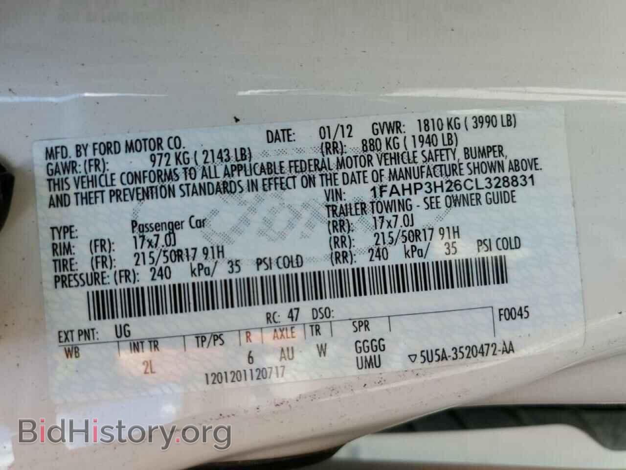 2012 FORD FOCUS - VIN: 1FAHP3H26CL328831 - Фото 10