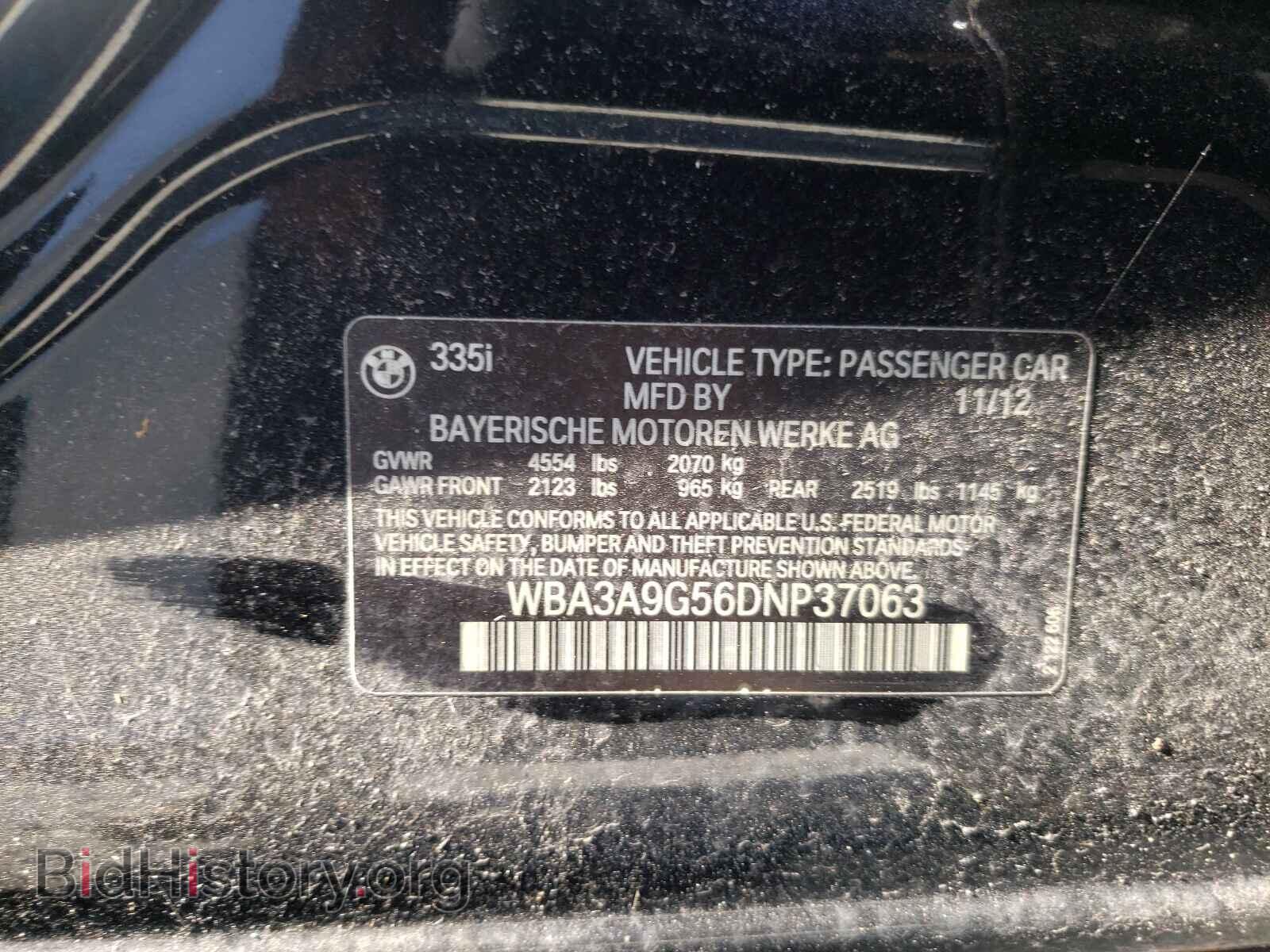 2013 BMW 3 SERIES - VIN: WBA3A9G56DNP37063 - Фото 10