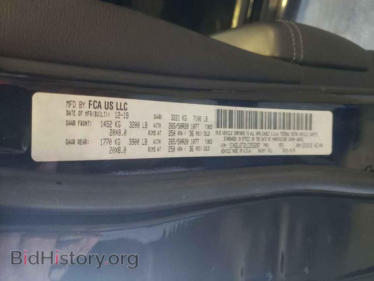 2020 DODGE DURANGO - VIN: 1C4SDJCT2LC253297 - Фото 10