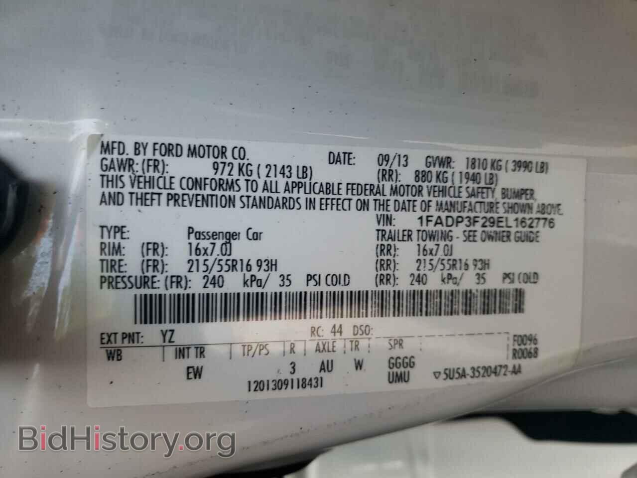 2014 FORD FOCUS - VIN: 1FADP3F29EL162776 - Фото 10