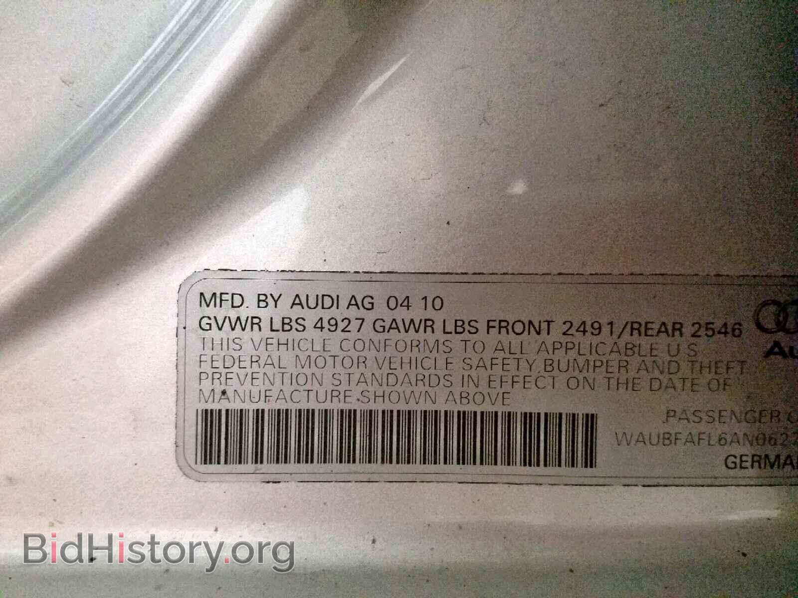 2010 AUDI A4 - VIN: WAUBFAFL6AN062762 - Фото 10