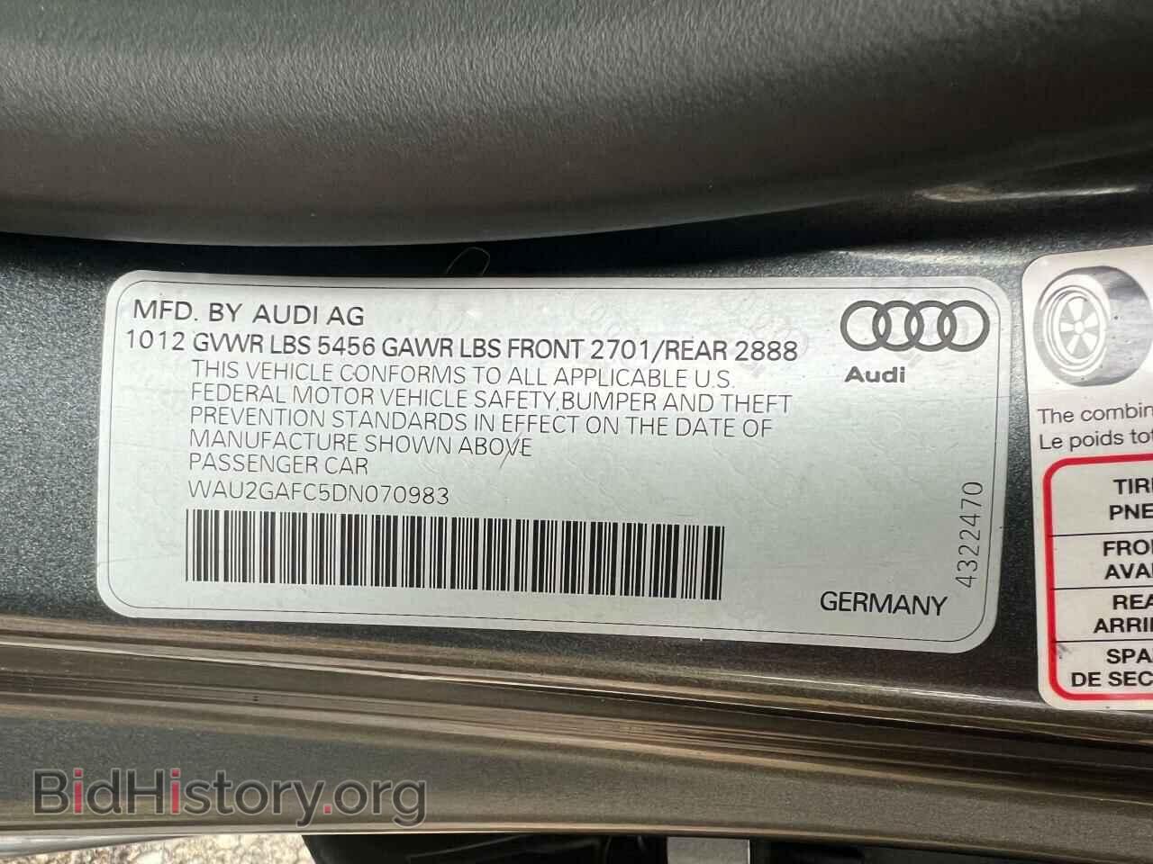 2013 AUDI A7 - VIN: WAU2GAFC5DN070983 - Фото 10