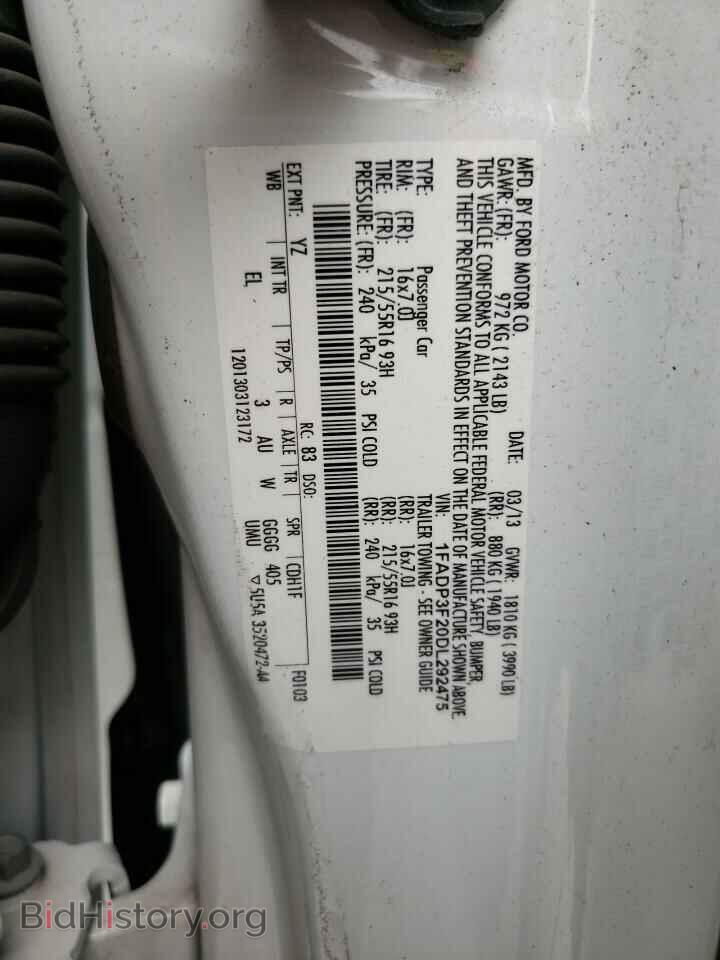 2013 FORD FOCUS - VIN: 1FADP3F20DL292475 - Фото 13