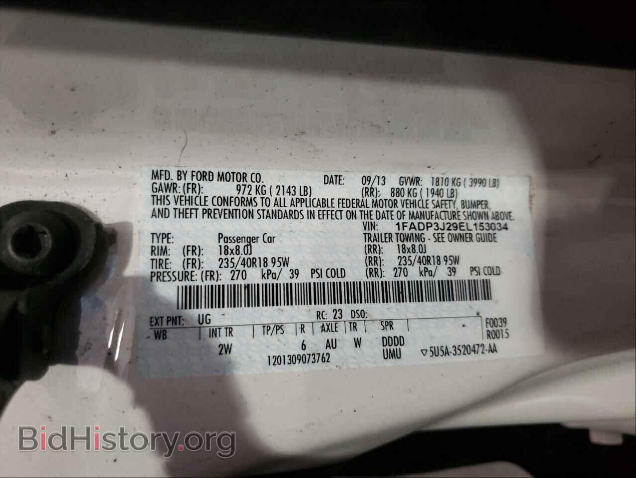 2014 FORD FOCUS - VIN: 1FADP3J29EL153034 - Фото 10