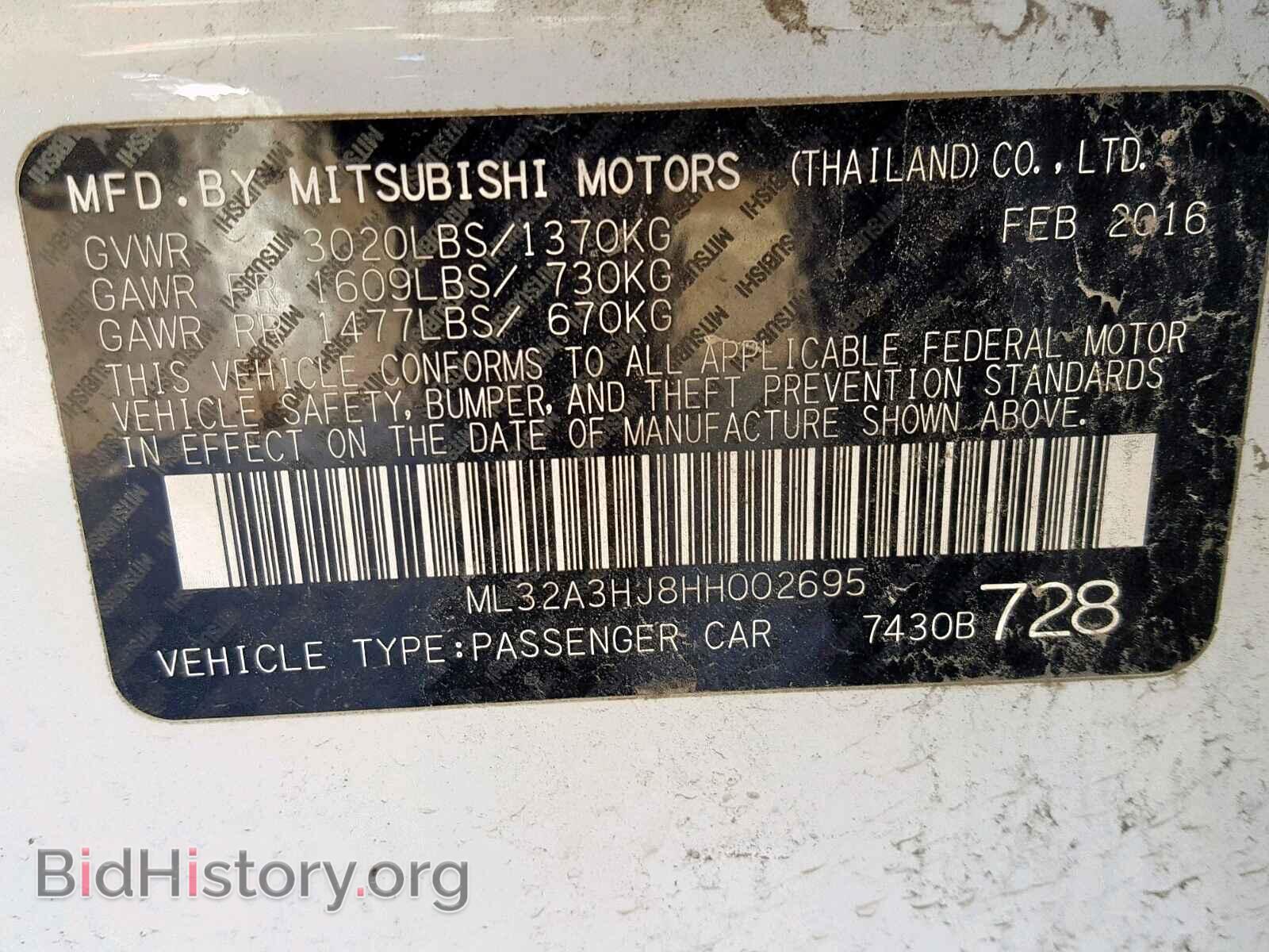 2017 MITSUBISHI MIRAGE - VIN: ML32A3HJ8HH002695 - Фото 10