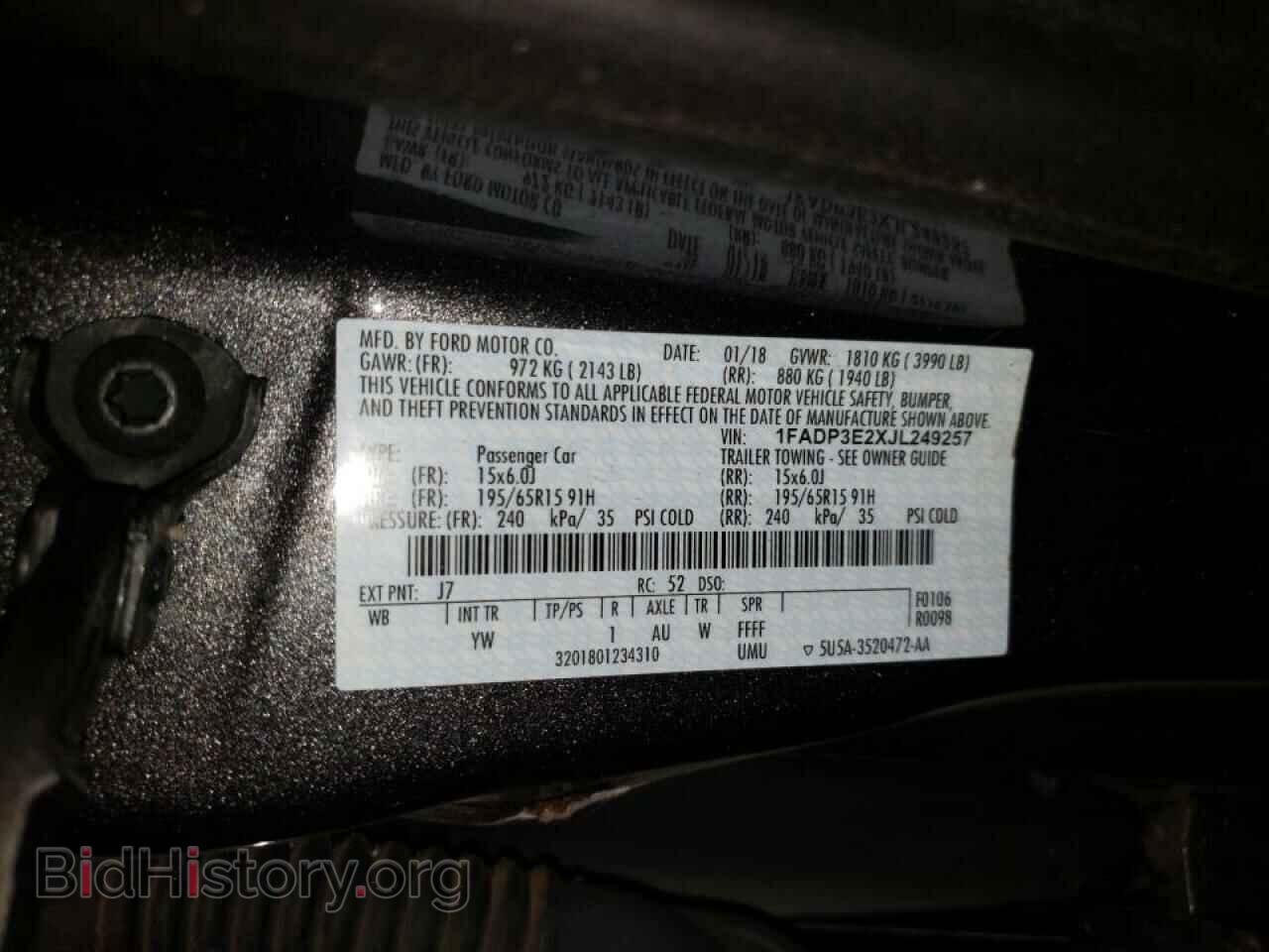 2018 FORD FOCUS - VIN: 1FADP3E2XJL249257 - Фото 10