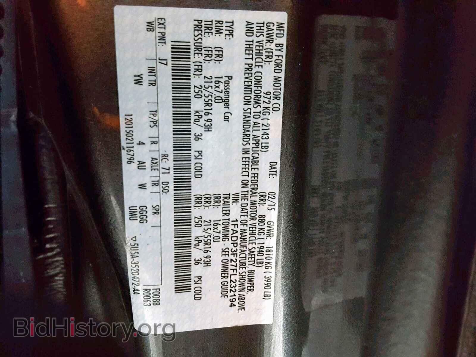2015 FORD FOCUS - VIN: 1FADP3F27FL232194 - Фото 10