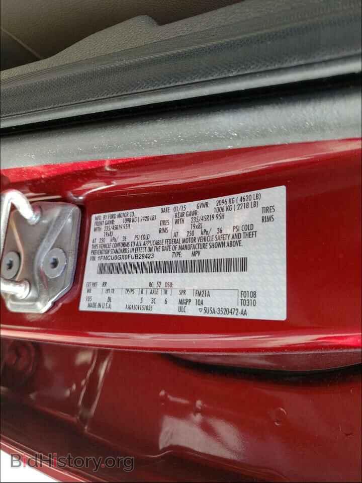 2015 FORD ESCAPE - VIN: 1FMCU0GX0FUB29423 - Фото 10