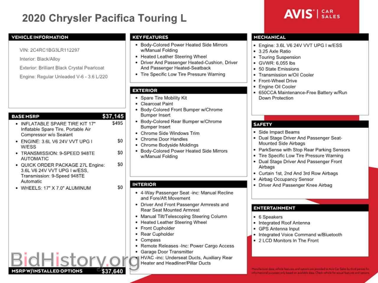 2020 CHRYSLER PACIFICA - VIN: 2C4RC1BG3LR112297 - Фото 12