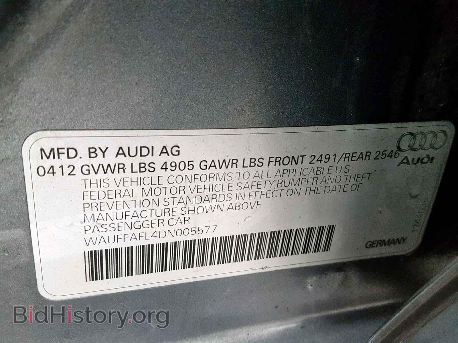 2013 AUDI A4 - VIN: WAUFFAFL4DN005577 - Фото 10