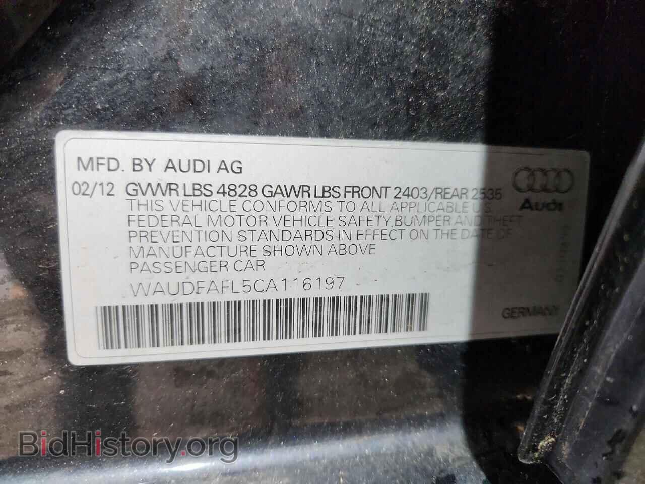 2012 AUDI A4 - VIN: WAUDFAFL5CA116197 - Фото 12