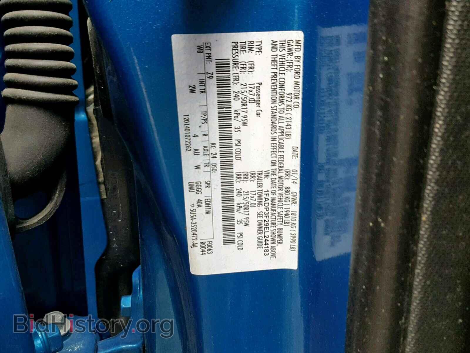 2014 FORD FOCUS - VIN: 1FADP3F29EL244183 - Фото 10