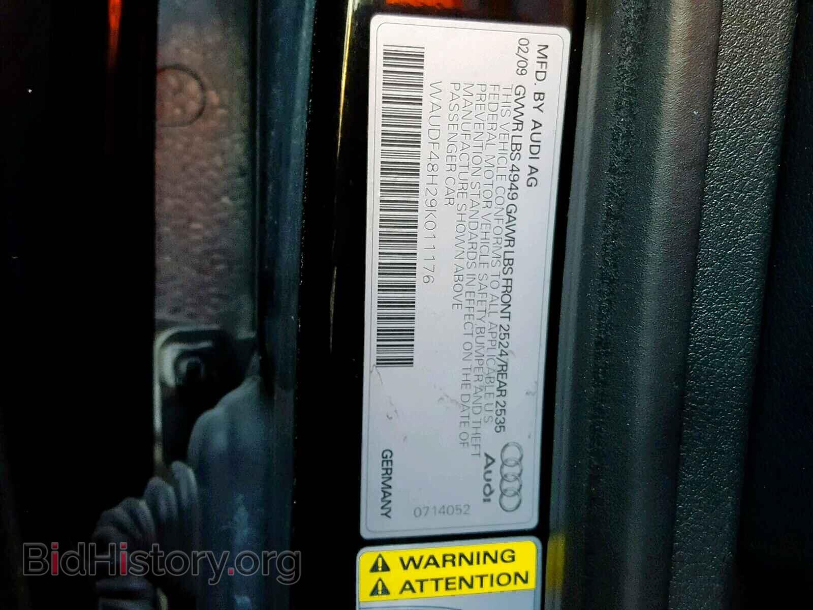 2009 AUDI A4 - VIN: WAUDF48H29K011176 - Фото 10