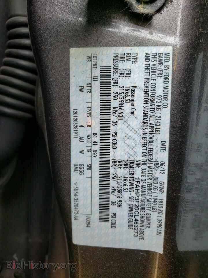 2012 FORD FOCUS - VIN: 1FAHP3F20CL463273 - Фото 10