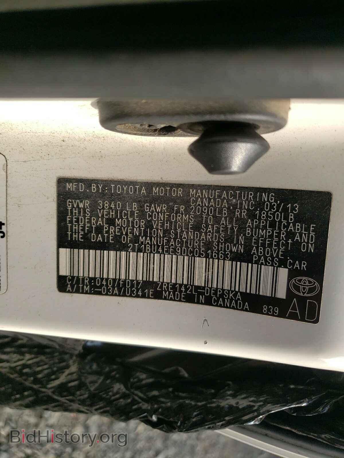 2013 TOYOTA COROLLA - VIN: 2T1BU4EE9DC051663 - Photo 10