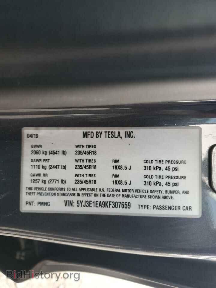 2019 TESLA MODEL 3 - VIN: 5YJ3E1EA9KF307659 - Photo 12