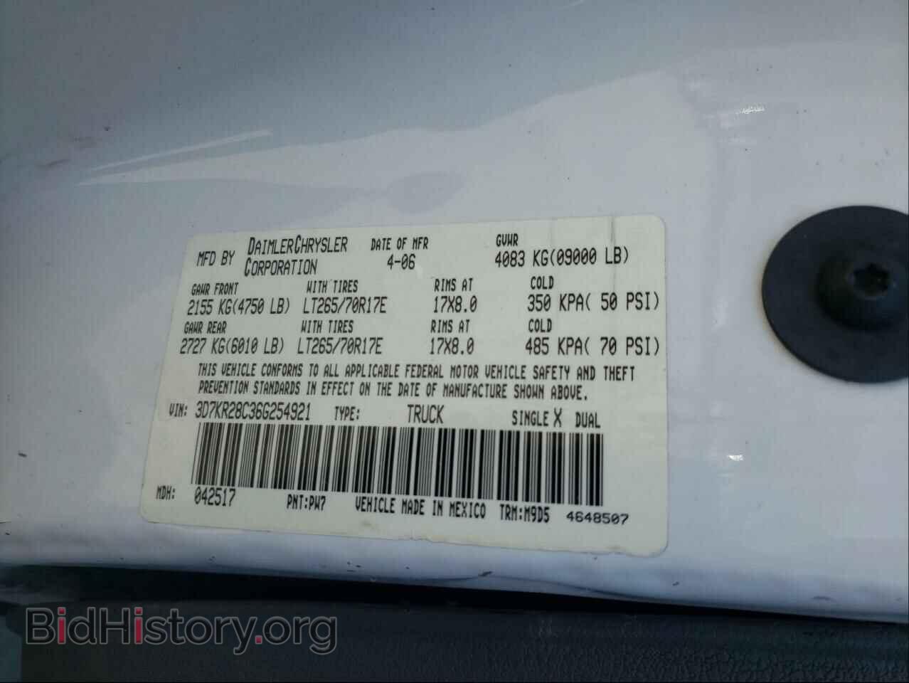 2006 DODGE RAM 2500 - VIN: 3D7KR28C36G254921 - Фото 10