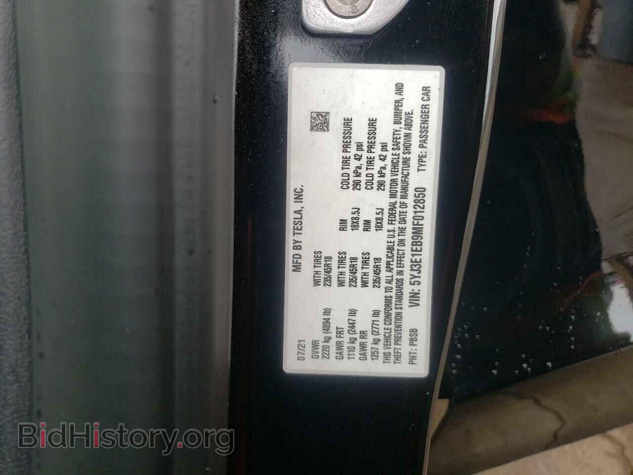 2021 TESLA MODEL 3 - VIN: 5YJ3E1EB9MF012850 - Photo 10