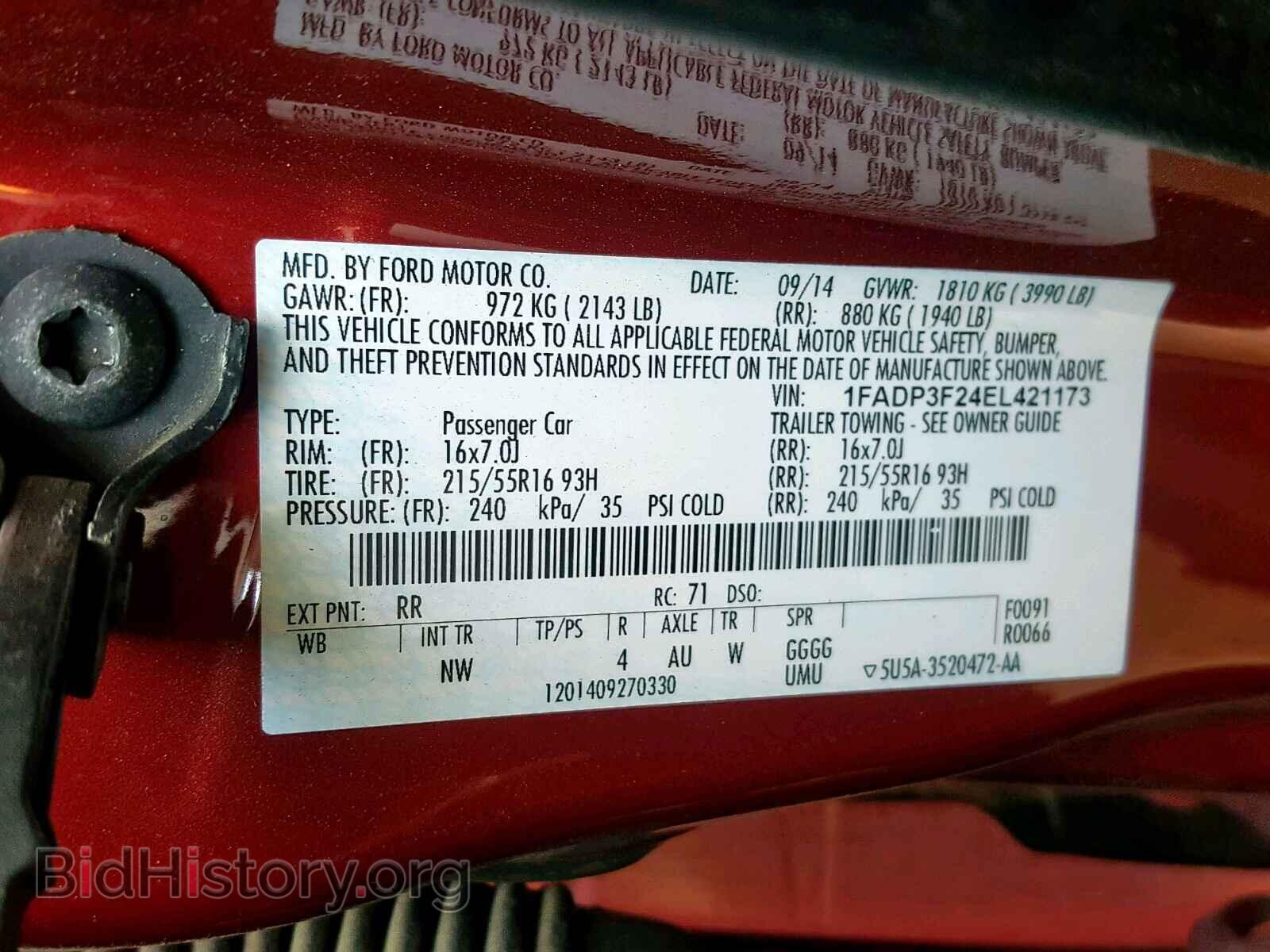 2014 FORD FOCUS SE - VIN: 1FADP3F24EL421173 - Фото 10