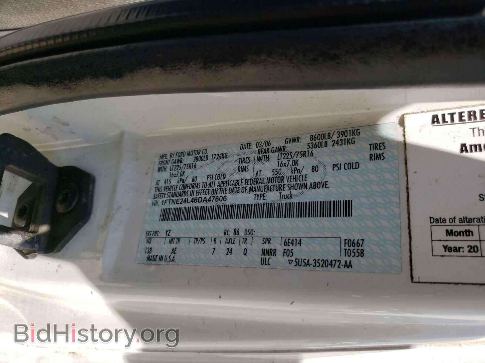2006 FORD ECONOLINE - VIN: 1FTNE24L46DA47606 - Фото 10