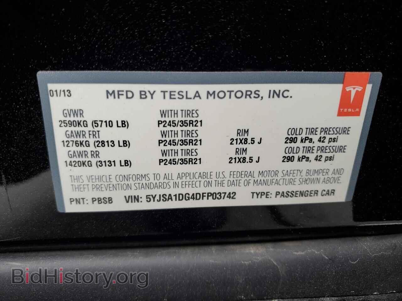 2013 TESLA MODEL S - VIN: 5YJSA1DG4DFP03742 - Photo 13