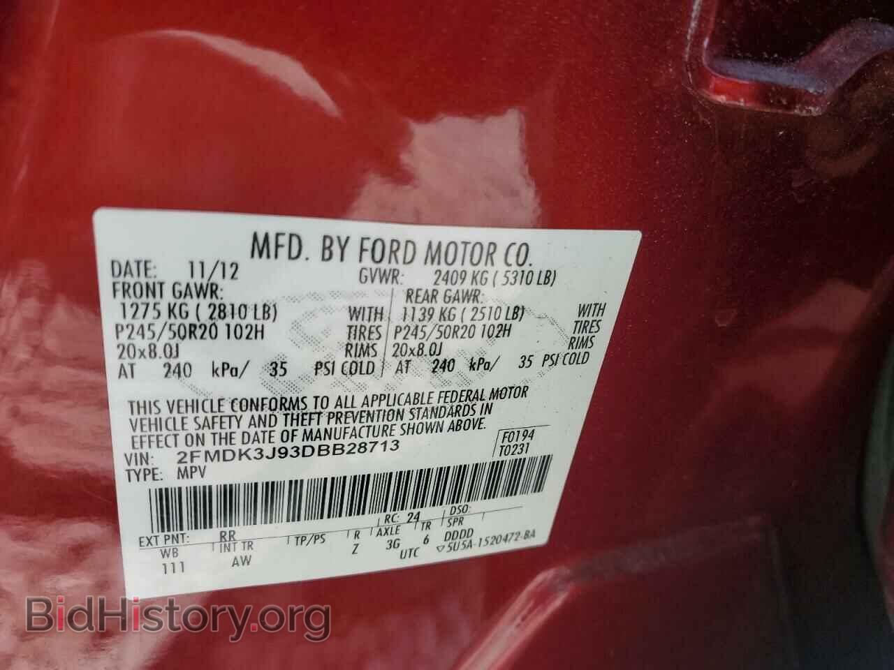 2013 FORD EDGE - VIN: 2FMDK3J93DBB28713 - Photo 13