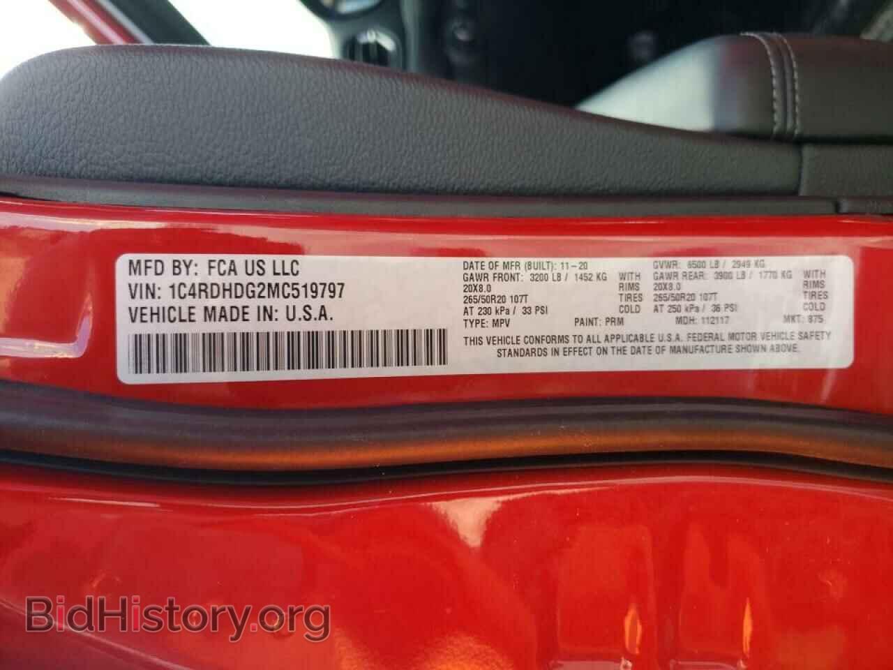 2021 DODGE DURANGO - VIN: 1C4RDHDG2MC519797 - Фото 10