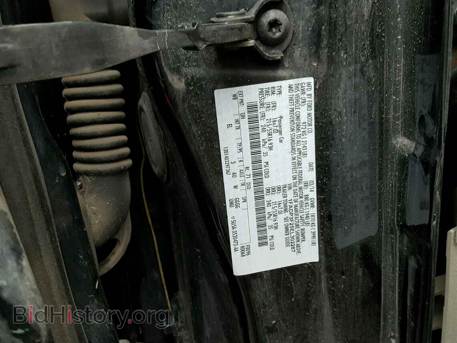 2014 FORD FOCUS - VIN: 1FADP3F25EL302287 - Фото 10