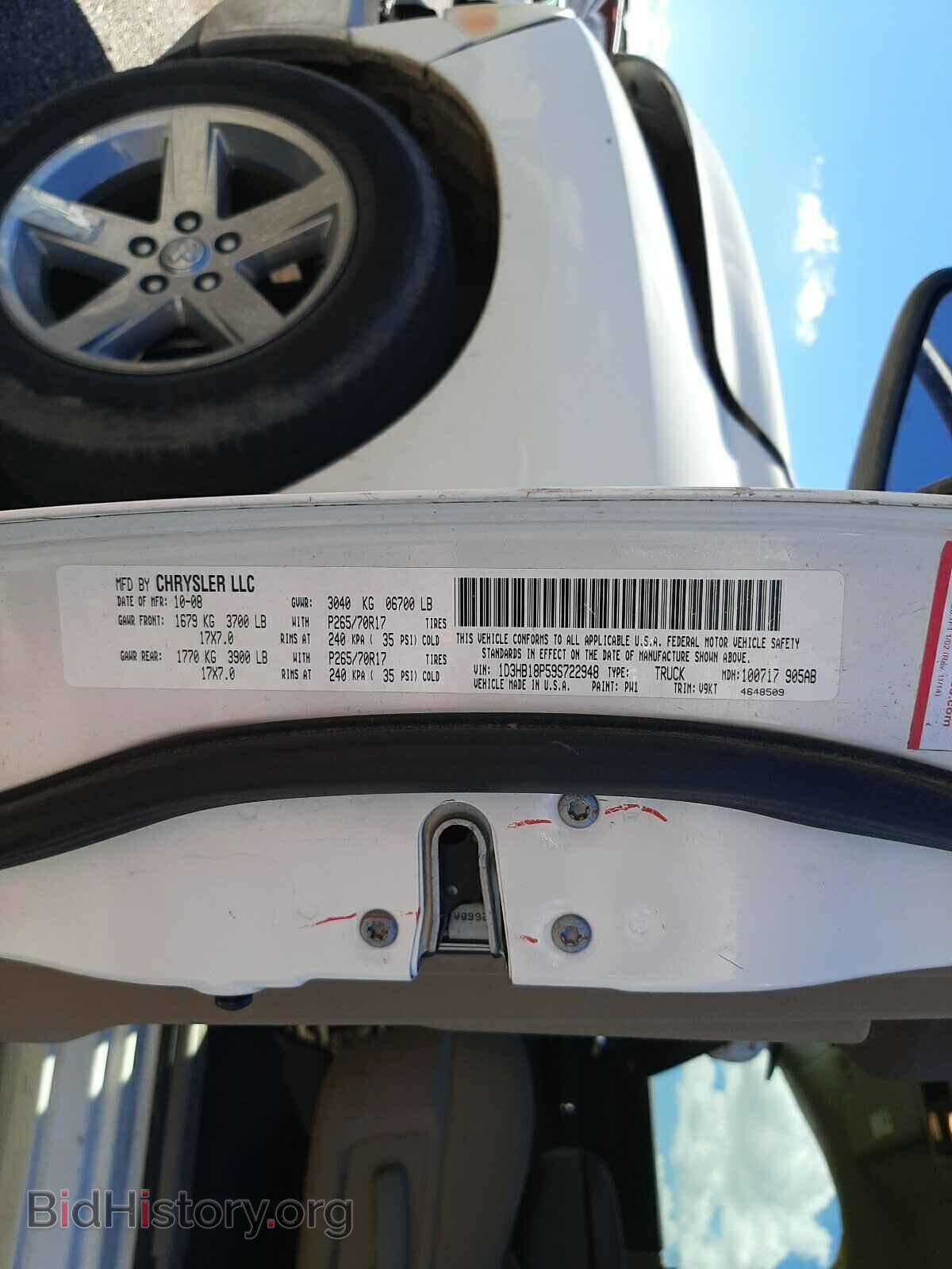 2009 DODGE RAM 1500 - VIN: 1D3HB18P59S722948 - Фото 10