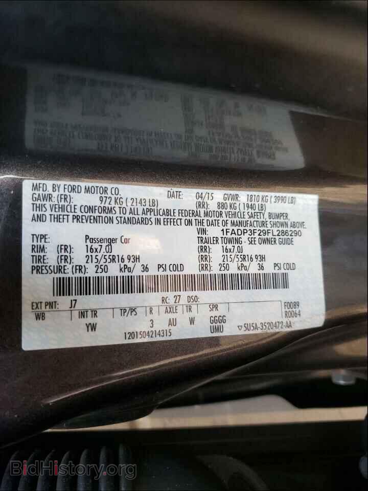 2015 FORD FOCUS - VIN: 1FADP3F29FL286290 - Фото 10