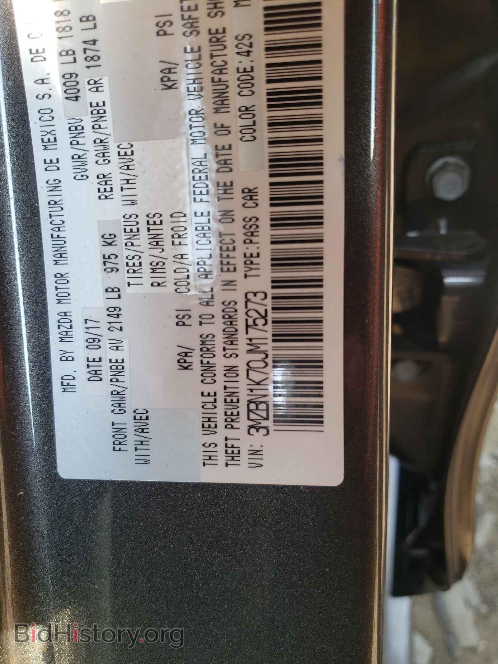 2018 MAZDA 3 - VIN: 3MZBN1K70JM175273 - Фото 10
