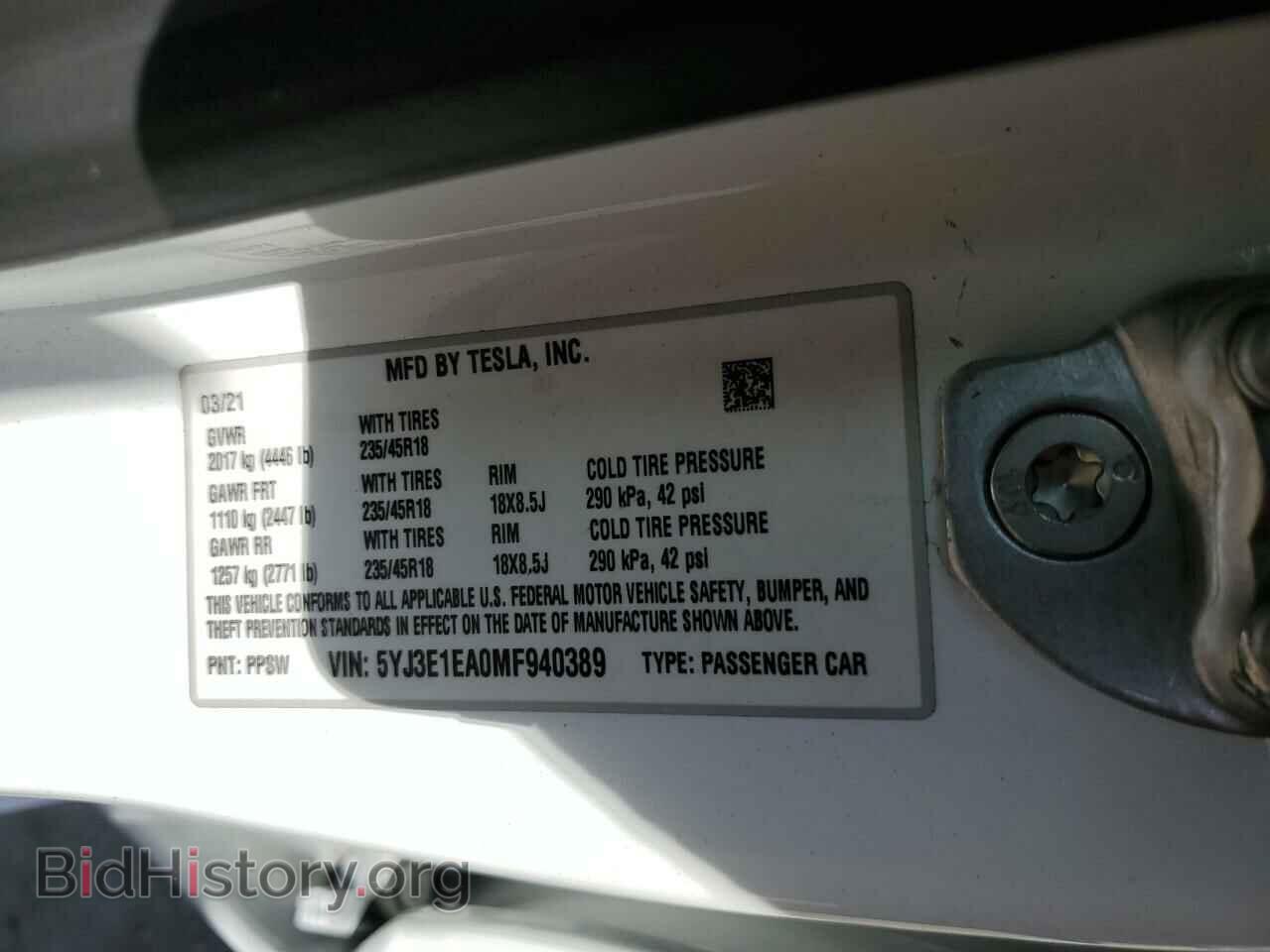 2021 TESLA MODEL 3 - VIN: 5YJ3E1EA0MF940389 - Photo 12