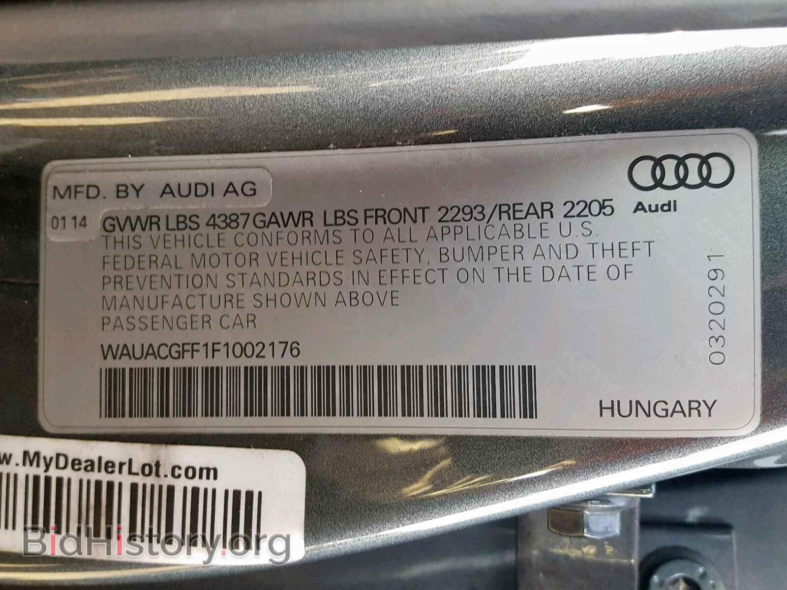 2015 AUDI A3 - VIN: WAUACGFF1F1002176 - Фото 10