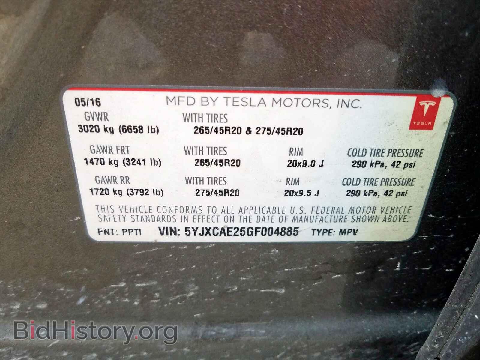 2016 TESLA MODEL X - VIN: 5YJXCAE25GF004885 - Photo 10