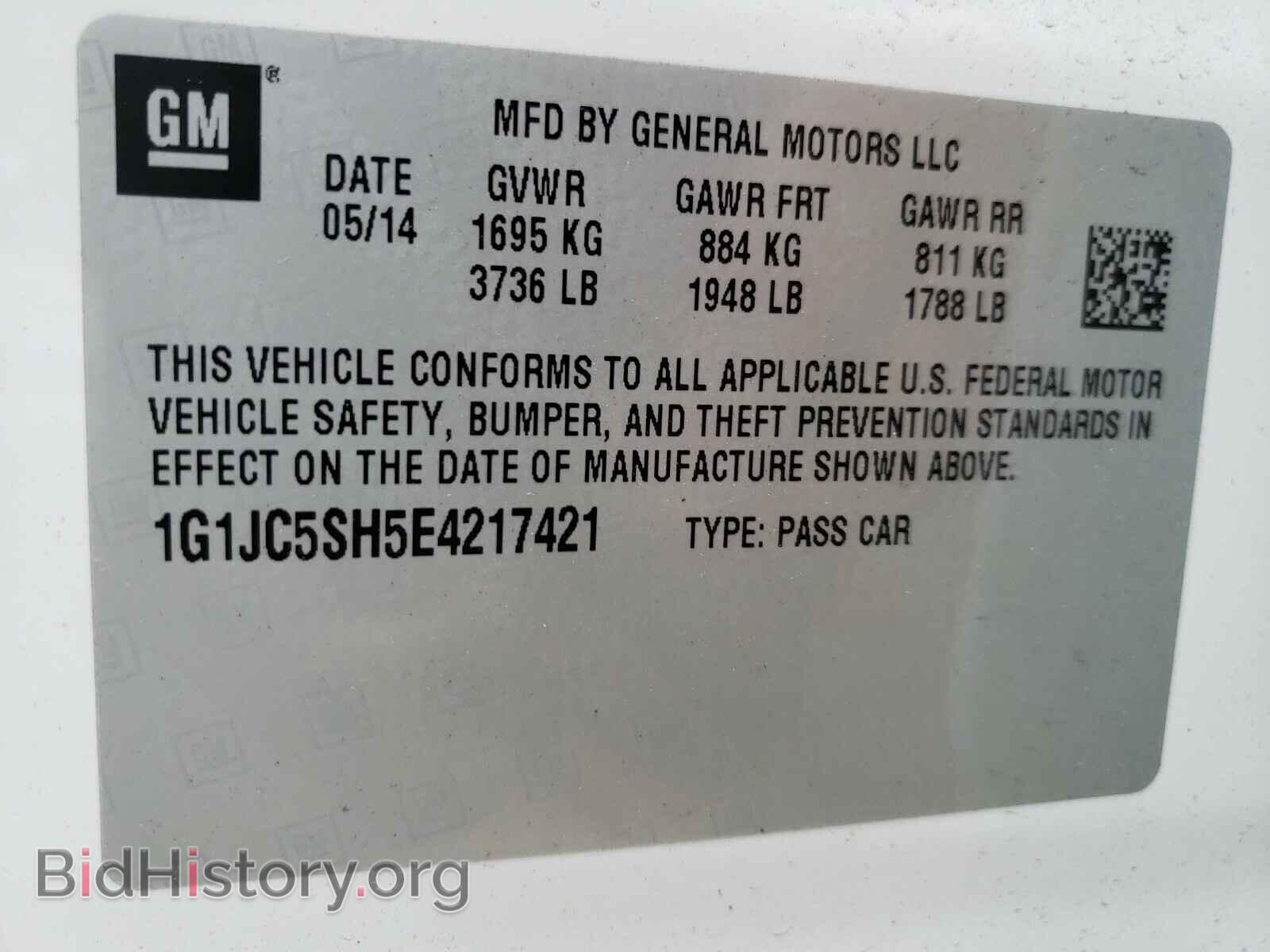 2014 CHEVROLET SONIC - VIN: 1G1JC5SH5E4217421 - Фото 10