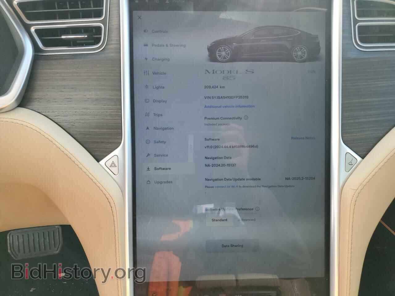 2014 TESLA MODEL S - VIN: 5YJSA1H10EFP35319 - Photo 9