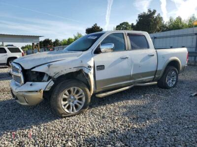 2015 RAM 1500 Longhorn, white — VIN 1C6RR7PM8FS560299, Copart