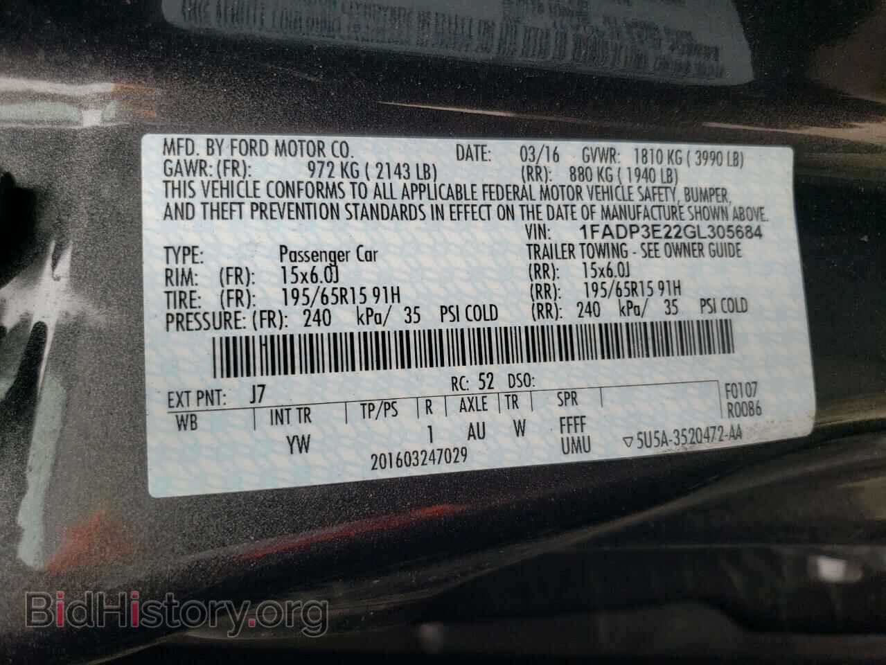 2016 FORD FOCUS - VIN: 1FADP3E22GL305684 - Фото 12