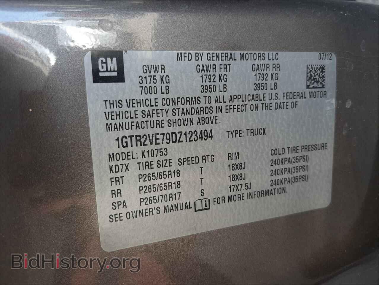 2013 GMC SIERRA - VIN: 1GTR2VE79DZ123494 - Фото 10