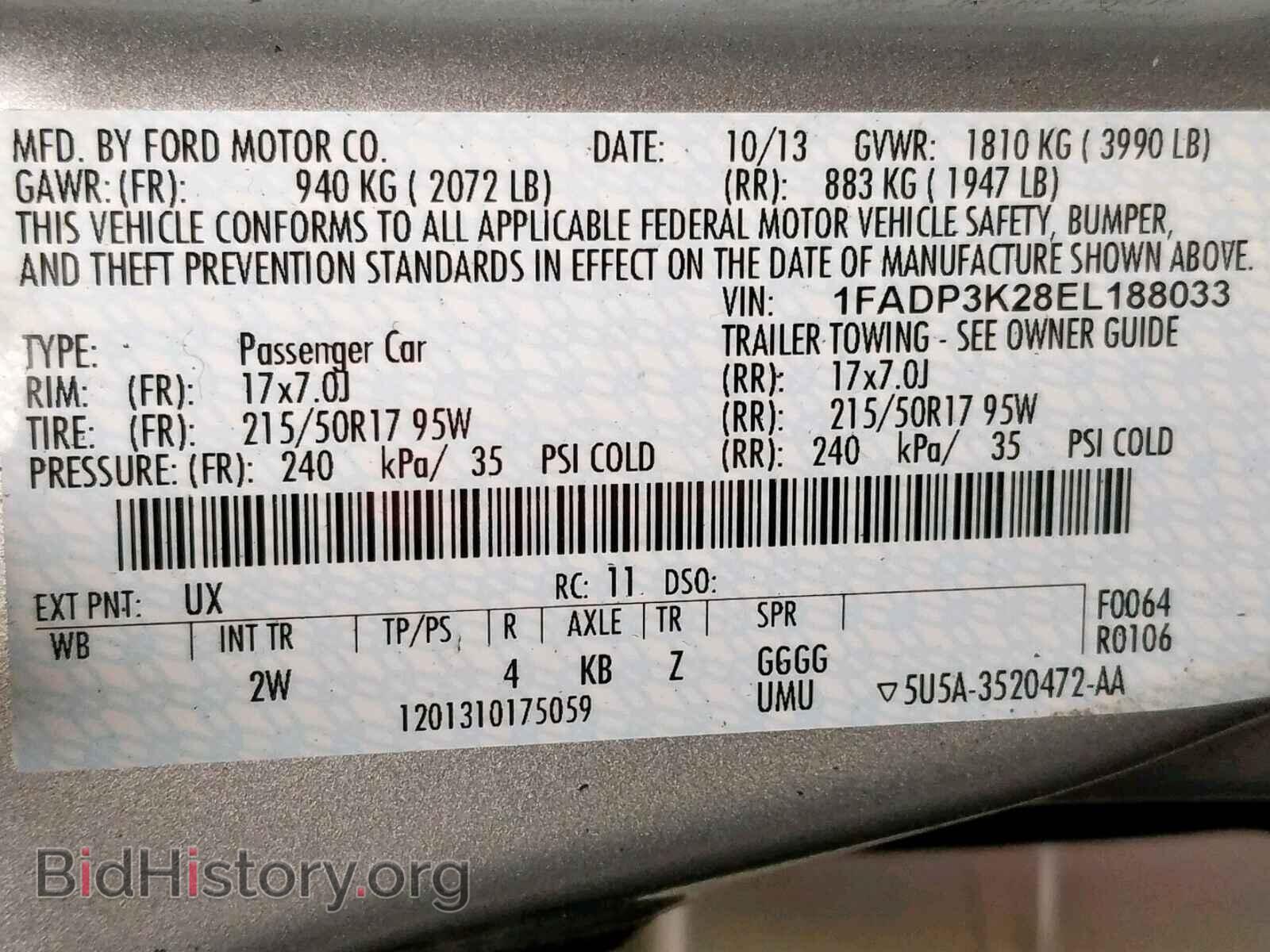 2014 FORD FOCUS SE - VIN: 1FADP3K28EL188033 - Фото 10