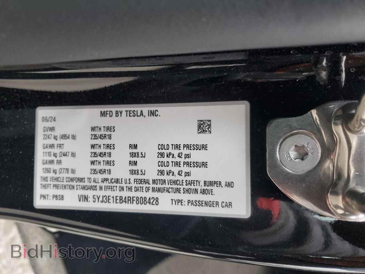 2024 TESLA MODEL 3 - VIN: 5YJ3E1EB4RF808428 - Photo 12