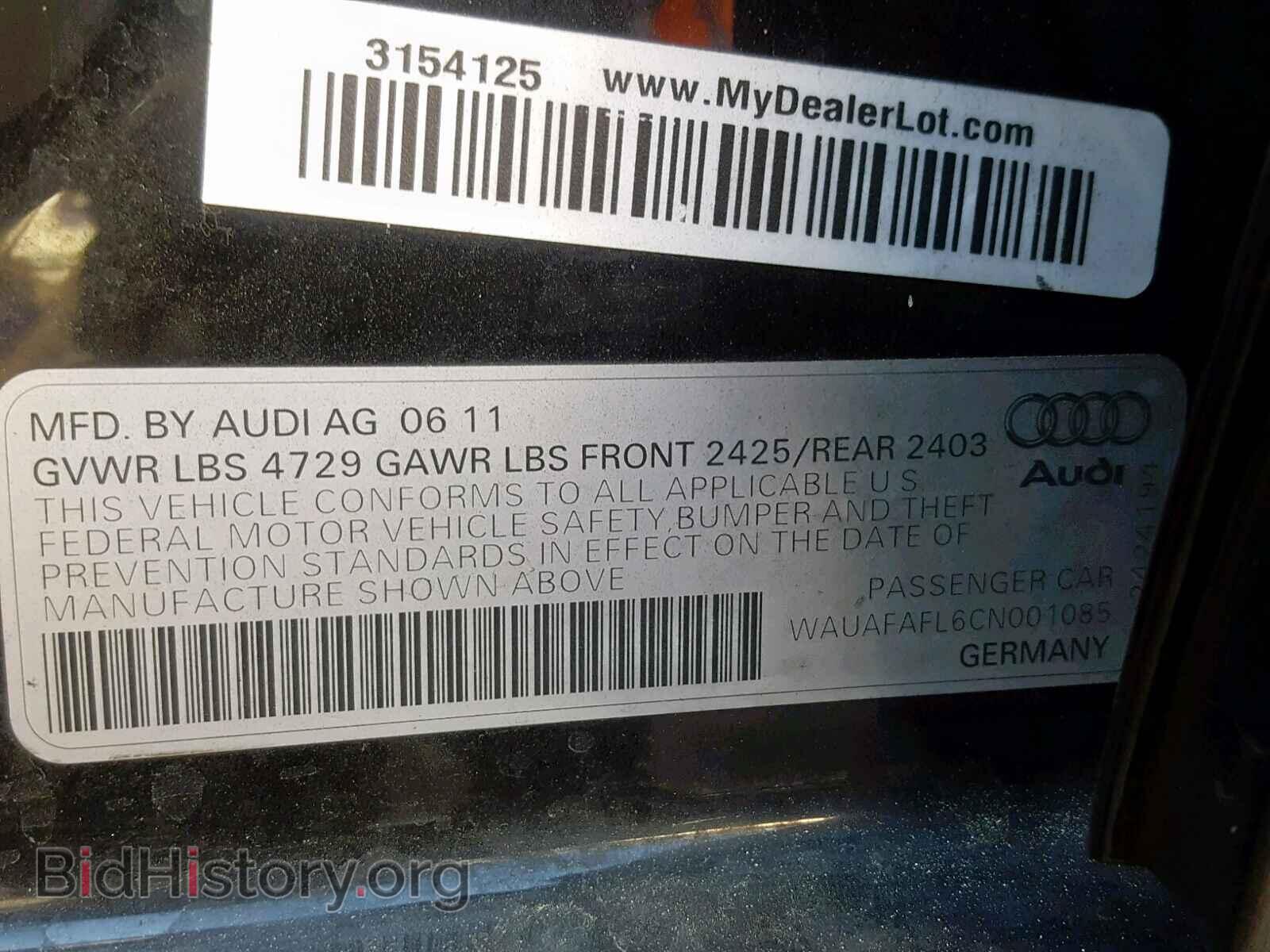 2012 AUDI A4 - VIN: WAUAFAFL6CN001085 - Photo 10