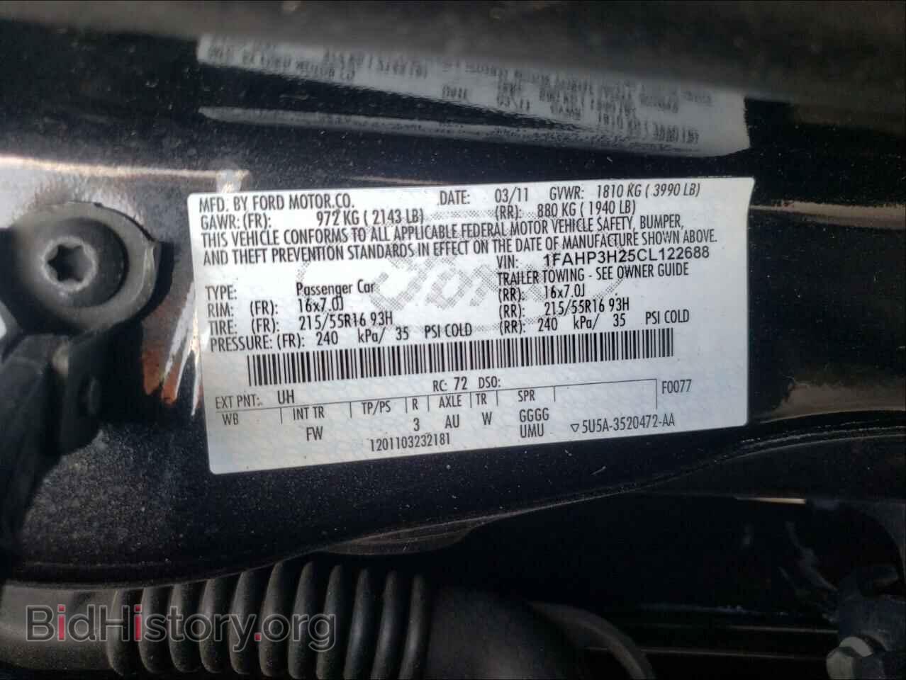 2012 FORD FOCUS - VIN: 1FAHP3H25CL122688 - Фото 10