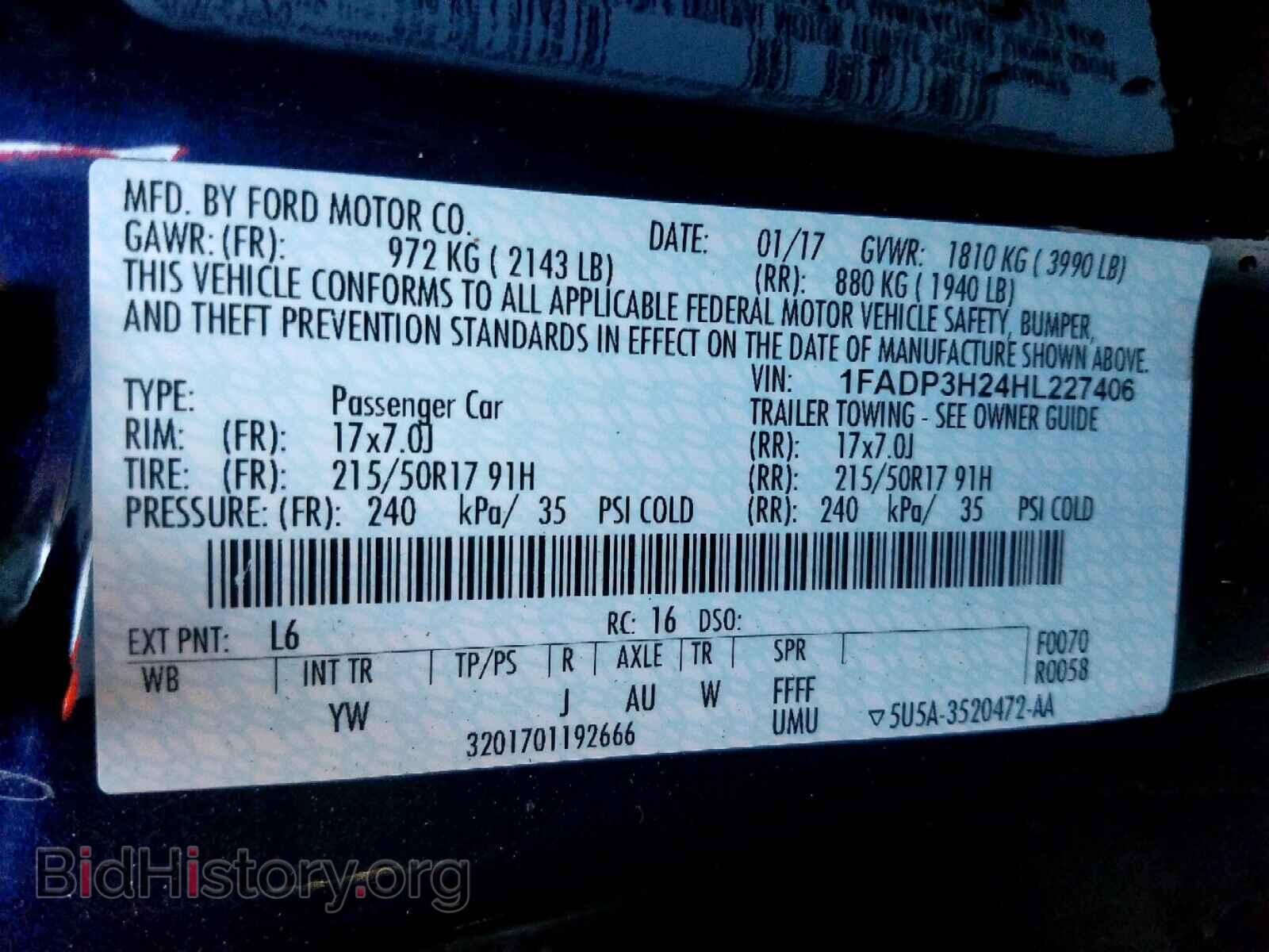 2017 FORD FOCUS - VIN: 1FADP3H24HL227406 - Фото 10