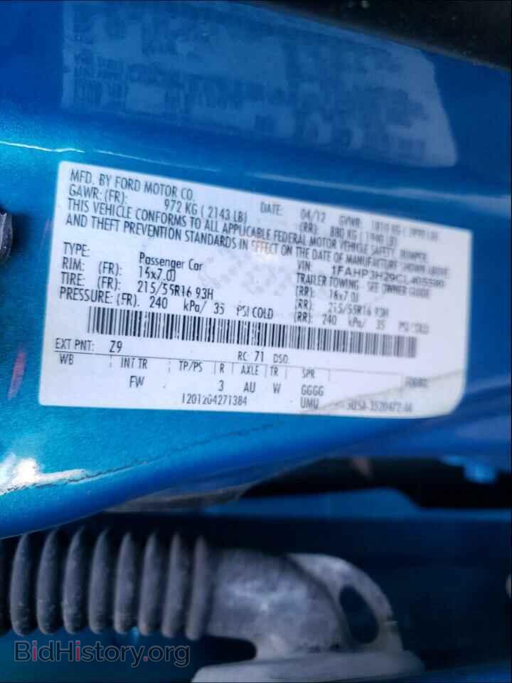 2012 FORD FOCUS - VIN: 1FAHP3H29CL405580 - Фото 10