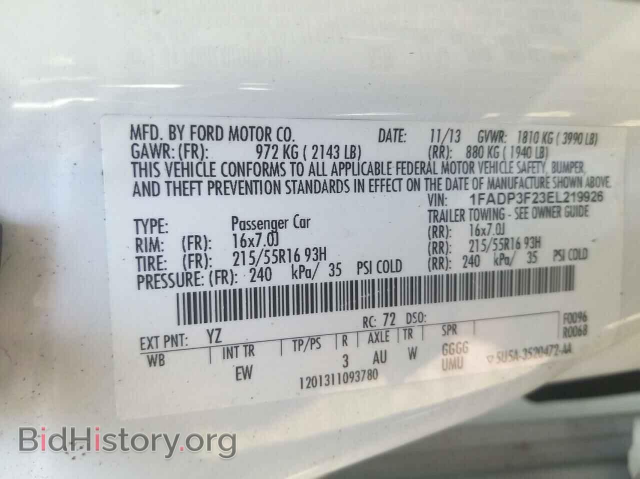2014 FORD FOCUS - VIN: 1FADP3F23EL219926 - Фото 10