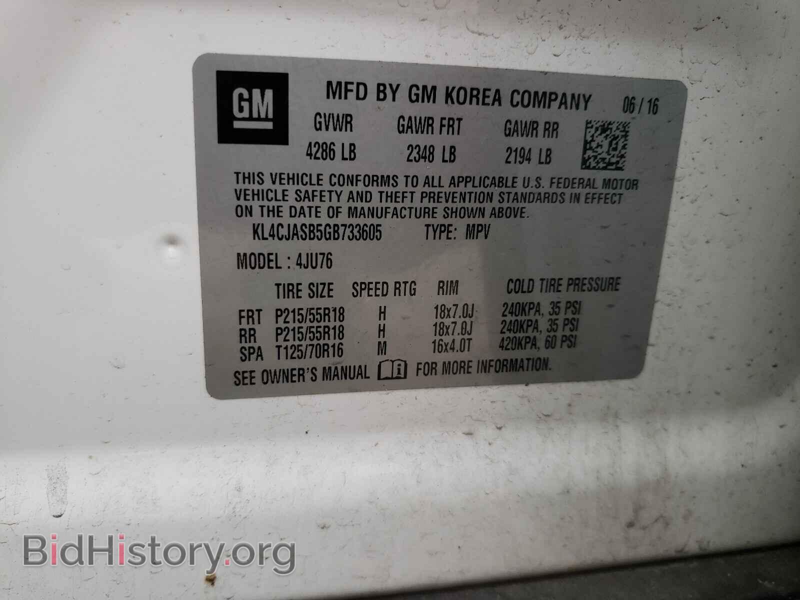 2016 BUICK ENCORE - VIN: KL4CJASB5GB733605 - Photo 10